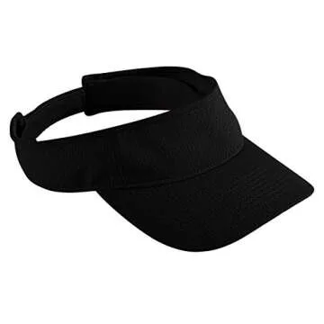 Augusta Sportswear Women's Athletic Mesh Visor - Stylish Sun Hat for Golf, Running, and Outdoor Activities, Black
