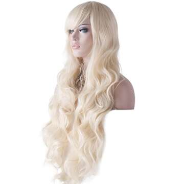 DAOTS 32" Long Light Blonde Cosplay Wig for Women