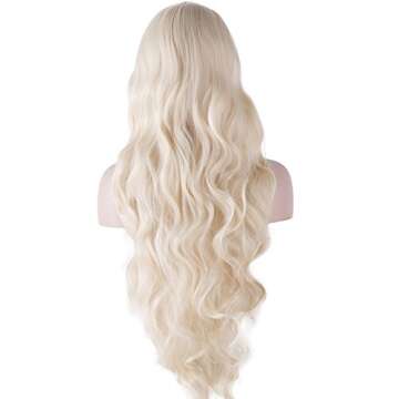 DAOTS 32" Long Light Blonde Cosplay Wig for Women