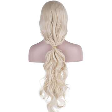 DAOTS 32" Long Light Blonde Cosplay Wig for Women