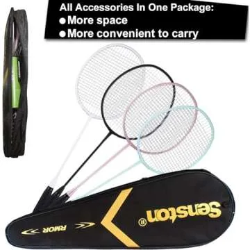Senston Badminton Racket, Lightweight Badminton Rackets Set with 6 Nylon Shuttlecocks for Outdoor, B...