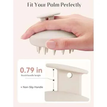 HEETA Scalp Massager Hair Growth, Scalp Scrubber with Soft Bristles, Integrated Silicone Design, Scalp Exfoliator for Dandruff Removal & Relax Scalp, Shampoo Brush Fit Wet Dry Hair Use, Oatmeal