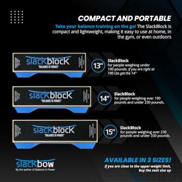 SlackBow SlackBlock Athletic Balance Trainer – Improve Balance, Stability, and Athletic Performance – Condition Your Body and Prevent Injury - Compact and Portable