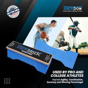 SlackBow SlackBlock Athletic Balance Trainer – Improve Balance, Stability, and Athletic Performance – Condition Your Body and Prevent Injury - Compact and Portable