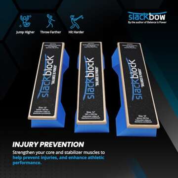 SlackBow SlackBlock Athletic Balance Trainer – Improve Balance, Stability, and Athletic Performance – Condition Your Body and Prevent Injury - Compact and Portable