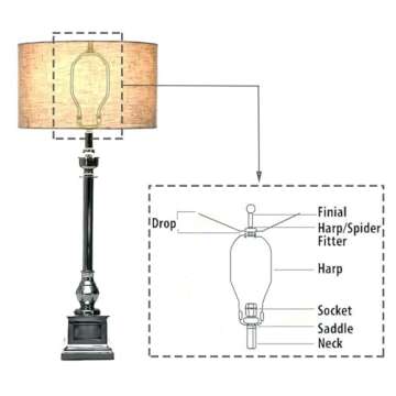 ECUDIS Pack of 4 Solid Metal Lamp Finials Caps Knob for Lamp Shade Harp Holder Lamp Decoration Accessories, 1 Inch Tall (Brass)