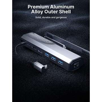 JSAUX Docking Station for Steam Deck/Rog Ally/Legion Go, 7-in-1 Steam Deck Dock with HDMI 4K@60Hz, DisplayPort, Gigabit Ethernet, USB-A 3.2 and 100W Charge Compatible with Steam Deck OLED-HB0702