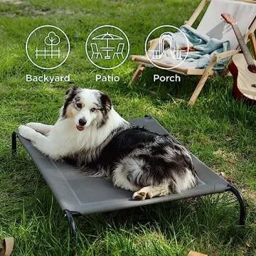 Bedsure XL Elevated Cooling Dog Bed Cot, Raised Pet Beds with No-Slip Feet, Stable Frame & Durable Supportive Teslin Recyclable Mesh, Breathable, Indoor and Outdoor, Multi Size Breathable Mesh