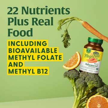 MegaFood Men's Advanced Multivitamin for Men - Doctor -Formulated - Choline, Vitamin B12, Vitamin D, Vitamin C & Zinc - Brain Health & Immune Support - Non-GMO - Vegetarian - 60 Tabs (30 Servings)