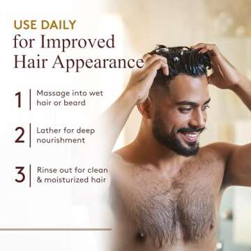 Okay-MEN 3 in 1 Shampoo and Conditioner - Castor Oil Shampoo and Conditioner, Beard Wash, Clarifying Treatment for Dry Damaged Hair, Dandruff, Curly Hair - 16 Fl Oz (Pack of 1)