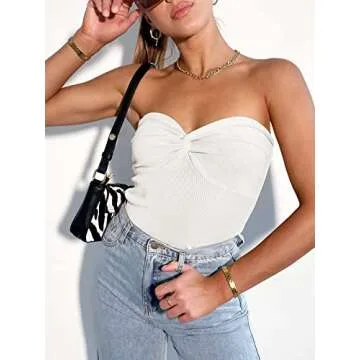 Chic ANRABESS Women Crop Tube Top for Summer Style