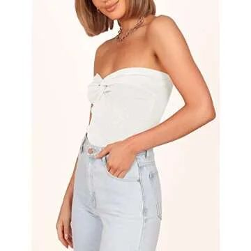 Chic ANRABESS Women Crop Tube Top for Summer Style