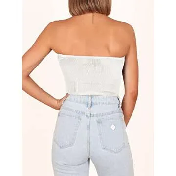 Chic ANRABESS Women Crop Tube Top for Summer Style