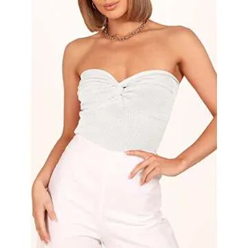 Chic ANRABESS Women Crop Tube Top for Summer Style
