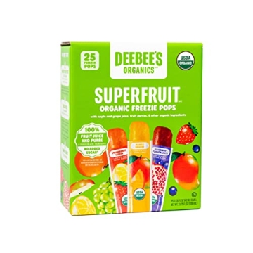 DeeBee's Organic SuperFruit Freezie Pops, No Added Sugars