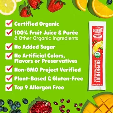 DeeBee's Organic SuperFruit Freezie Pops, No Added Sugars
