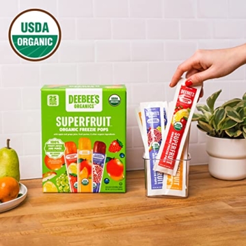 DeeBee's Organic SuperFruit Freezie Pops, No Added Sugars