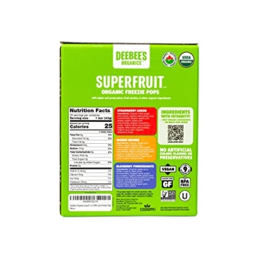 DeeBee's Organic SuperFruit Freezie Pops, No Added Sugars