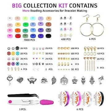 Gionlion Clay Beads Bracelet Making Kit, Pack 2 Boxes Preppy Letter Spacer Beads and Charms Kit for Friendship Jewelry Making, Arts and Crafts Gifts for Girls Ages 8-12