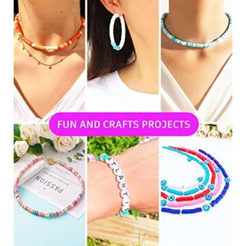 Gionlion Clay Beads Bracelet Making Kit, Pack 2 Boxes Preppy Letter Spacer Beads and Charms Kit for Friendship Jewelry Making, Arts and Crafts Gifts for Girls Ages 8-12