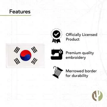South Korea Flag Patch for Jackets, Bags & Hats