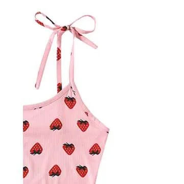SweatyRocks Women's Strawberry Print Pajama Set