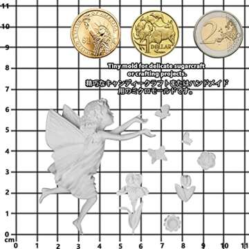 Funshowcase Fairy or Angel with Flowers Silicone Cake Decorating Mold, for Fondant Cake Decoration, Cupcake Topper, Polymer Clay, Crafting, Resin Epoxy, Jewelry Making 8.5x8.5x1.5cm