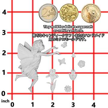 Funshowcase Fairy or Angel with Flowers Silicone Cake Decorating Mold, for Fondant Cake Decoration, Cupcake Topper, Polymer Clay, Crafting, Resin Epoxy, Jewelry Making 8.5x8.5x1.5cm