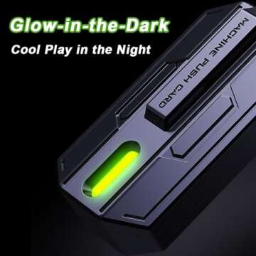 STONESTAR Mecha Fidget Slider, Glow-in-The-Dark Magnetic Metal Fidget Toys, 3-Layer Push Card Sensory Toys EDC Fidget Toy for Adults, Helps Relieve ADHD/Anxiety/Stress (Blue Light)