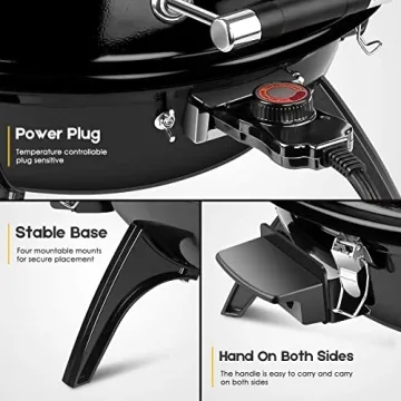 Techwood 1600W Electric Grill - Ideal for Indoor and Outdoor Cookouts