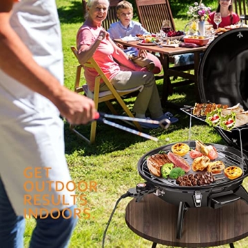 Techwood 1600W Electric Grill - Ideal for Indoor and Outdoor Cookouts