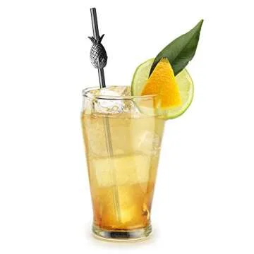 Homestia Pineapple Stainless Steel Drinking Straws with Tips