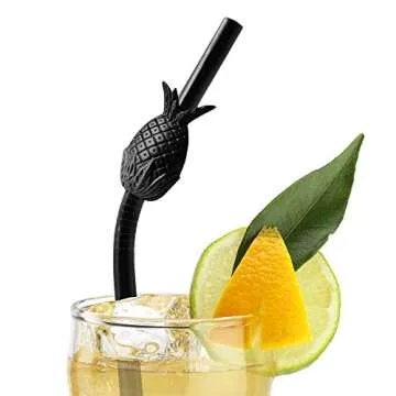 Homestia Pineapple Stainless Steel Drinking Straws with Tips