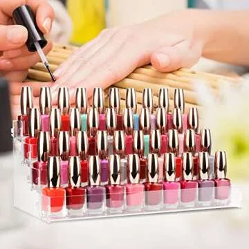 BVANQ 4 Tier Sunglasses Organizer Acrylic Sunglass Holder Nail Polish Organizer Countertop Stand Display No Pungent Acrylic Glue Assembly