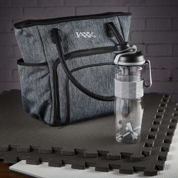 Fit & Fresh JAXX FitPak Meal Prep Lunch Bag with Portion Control Containers & Shaker Bottle, Commuter Series, Gray
