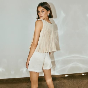 Women's Linen Bow Tie Front Tank Top - Summer Fashion Essential