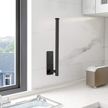 Paper Towel Holder - Self Adhesive or Drilling, Under Cabinet Rack, SUS304 Stainless Steel Wall Mount Towel Holder for Kitchen, Pantry, Sink, Bathroom