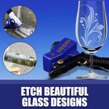 LE LEMATEC Sand Blaster Gun Kit for Air Compressor, Portable Abrasive Media Blaster for Cleaning, Pa...