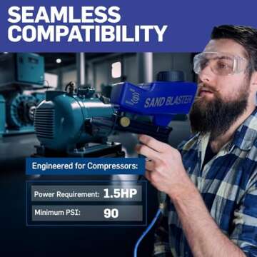 LE LEMATEC Sand Blaster Gun Kit - Portable Abrasive Cleaner