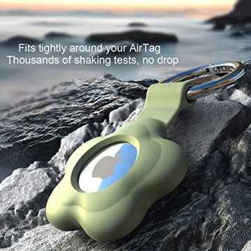 Alsukeay Colorful Flower AirTag Holder Case 4 Pack