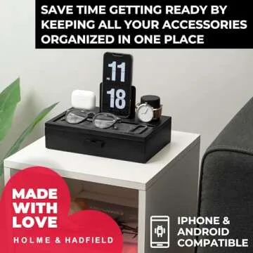 Premium Wooden Phone Docking Station – Effortless Organization