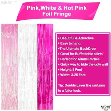 KatchOn Xtralarge White and Pink Streamers 8x3.25 Feet