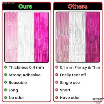 KatchOn Xtralarge White and Pink Streamers 8x3.25 Feet