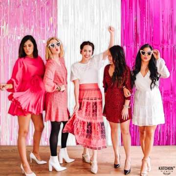 KatchOn Xtralarge White and Pink Streamers 8x3.25 Feet