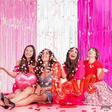 KatchOn Xtralarge White and Pink Streamers 8x3.25 Feet