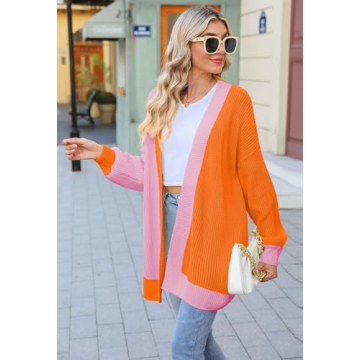 Colorblock Oversized Cardigan for Women - Stylish Comfort