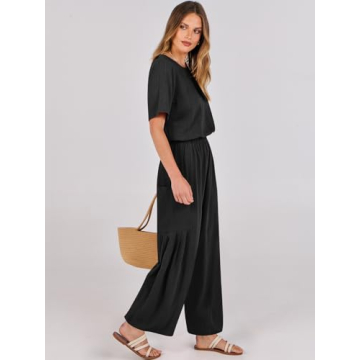 Stylish ANRABESS Women Linen Jumpsuit for Summer