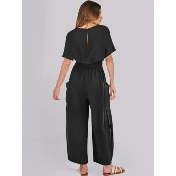 Stylish ANRABESS Women Linen Jumpsuit for Summer
