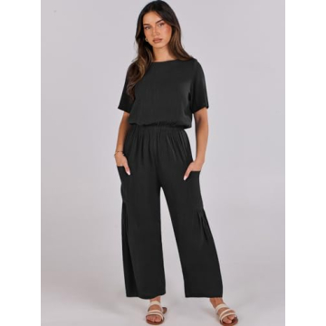 Stylish ANRABESS Women Linen Jumpsuit for Summer