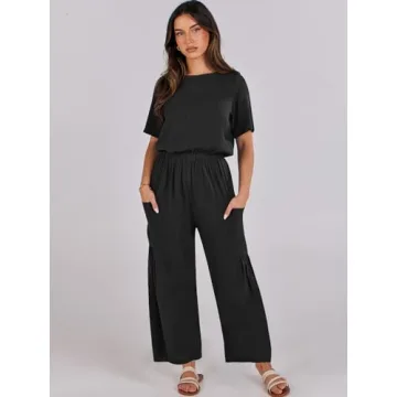 Stylish ANRABESS Women Linen Jumpsuit for Summer